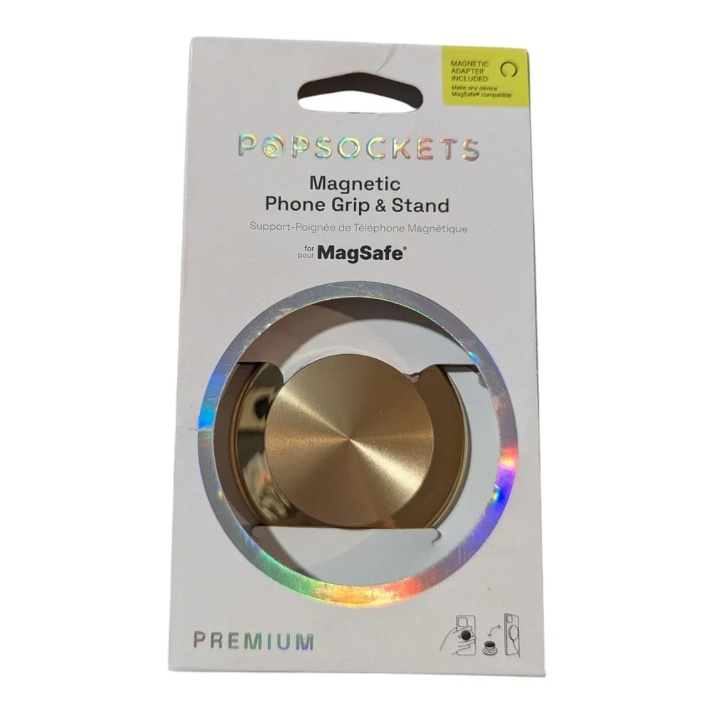 38-O PopSockets Premium MagSafe Round Phone Grip & Stand for iPhone - Alum Gold